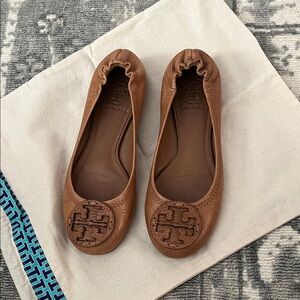 Tory Burch | Reva Ballet Flats | size 5 | Royal Tan Leather